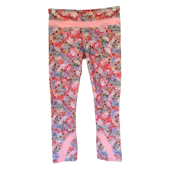 Lululemon Inspire Crop II All Luxtreme Flowabunga Bleached Coral Floral Size 4 - Picture 4 of 11